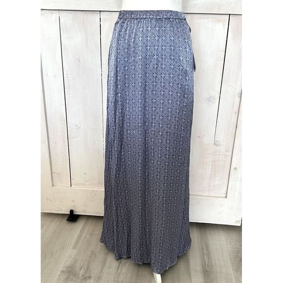 Splendid Ellen Crinkle Maxi Skirt Blue Satin‎ Pockets NEW WITH TAGS Size XS - Picture 8 of 12